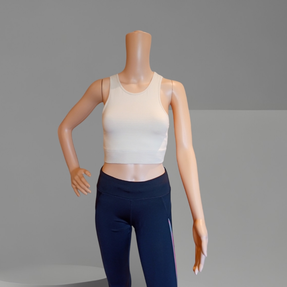 Zara Women's Beige Cropped Tank Top - Picture 3 of 16